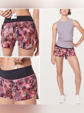 Lululemon Women’s Printed Run Shorts - Pink Multi 2